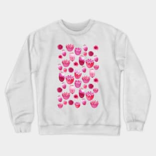 Pink Watercolor Flowers and Blossoms Crewneck Sweatshirt